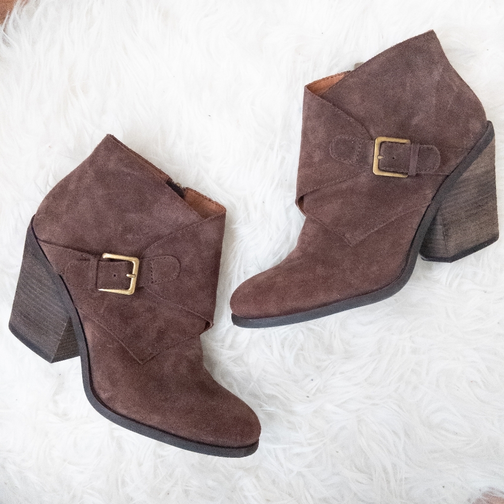 Lucky Brand Eastin Brown Suede Ankle Boot